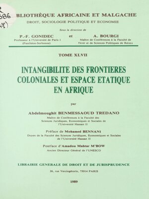 cover image of Intangibilité des frontières coloniales et espace étatique en Afrique